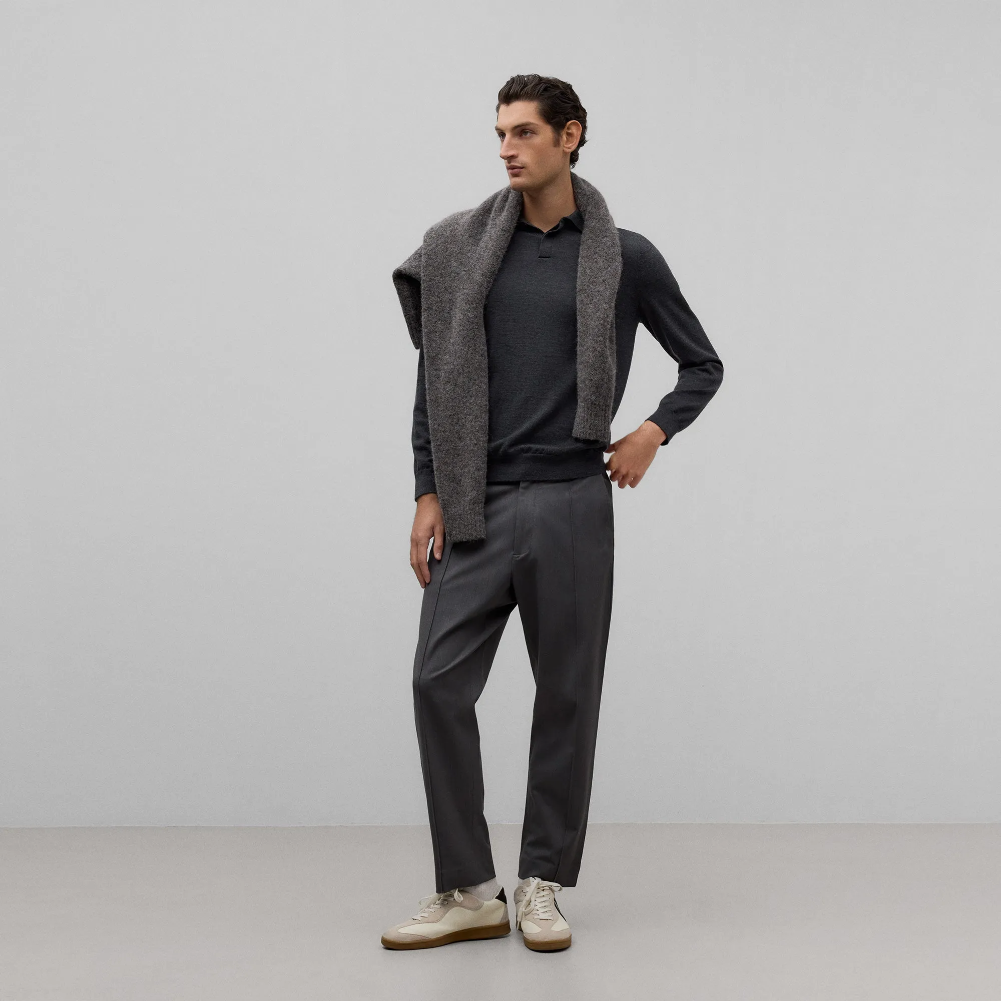 Straight Pants - Grey Melange