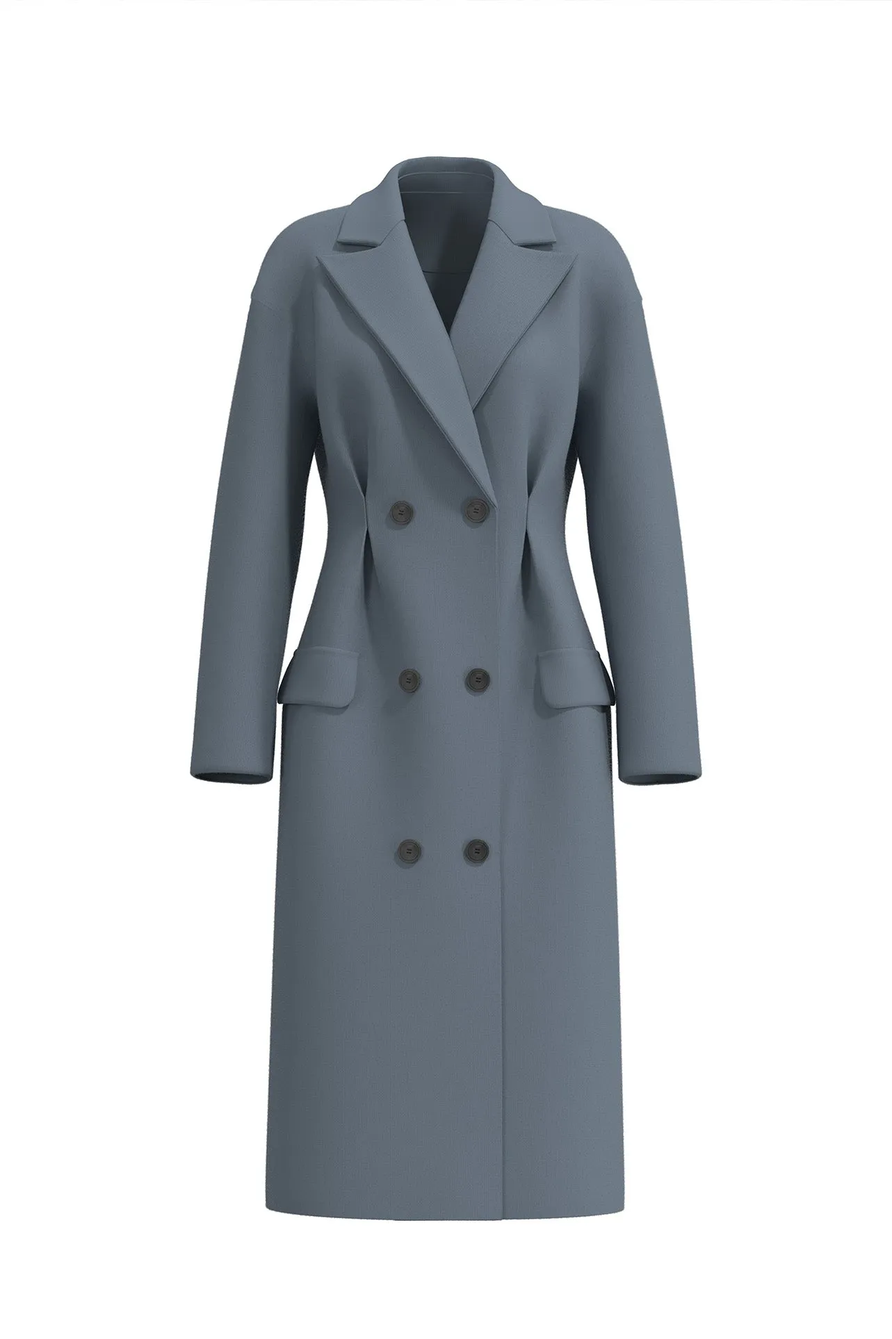 TAILORED COAT IN GREY BLUE