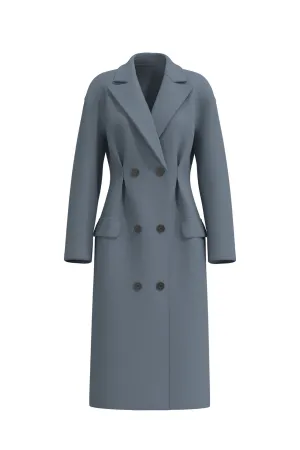 TAILORED COAT IN GREY BLUE