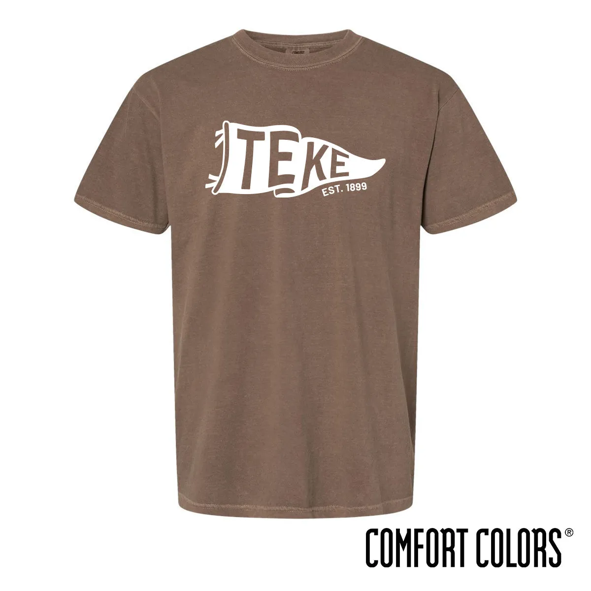 TKE Comfort Colors Brown Pennant Short Sleeve Tee