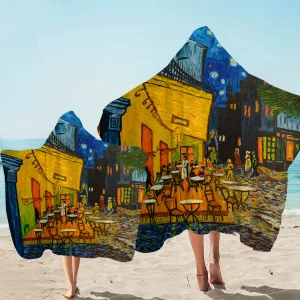 Van Gogh Cafe Terrace Hooded Towel