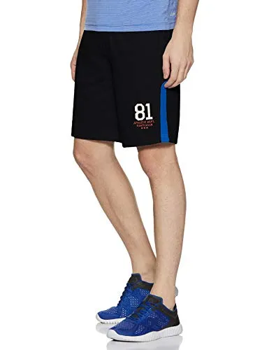 Van Heusen Athleisure Men Knit Shorts - Cotton Rich - Smart Tech, Easy Stain Release, Anti Stat, Ultra Soft, Moisture Wicking Black