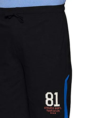 Van Heusen Athleisure Men Knit Shorts - Cotton Rich - Smart Tech, Easy Stain Release, Anti Stat, Ultra Soft, Moisture Wicking Black