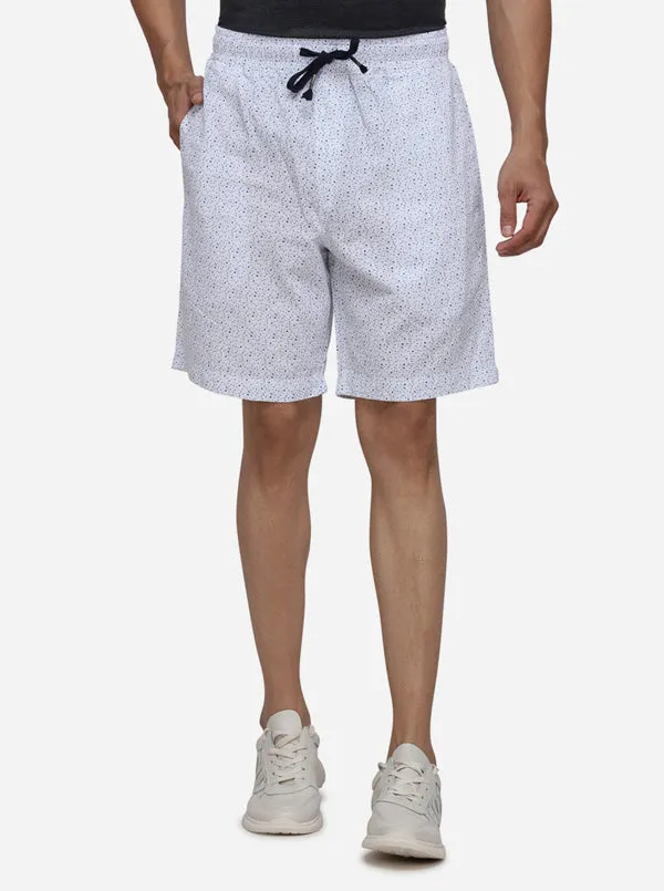 White Printed Regular Fit Boxer Shorts | JadeBlue