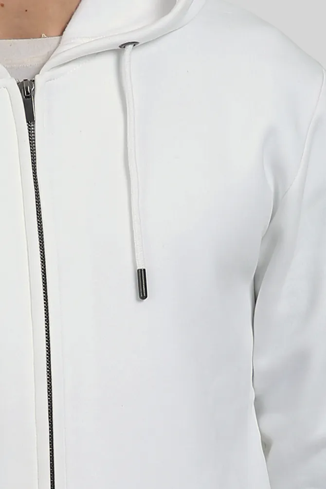 White Zip Hoodie for men