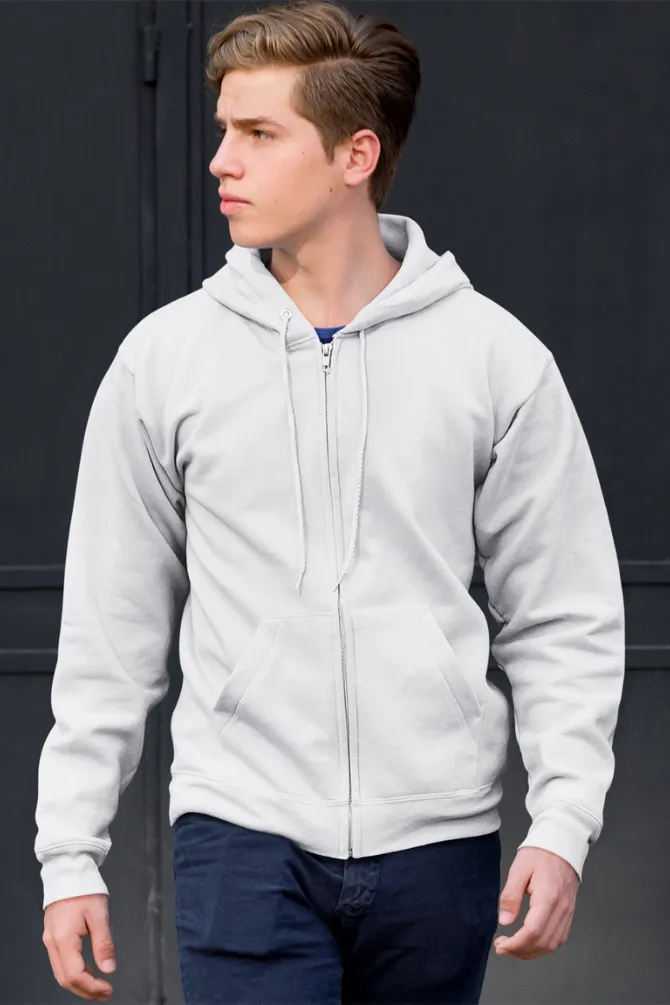 White Zip Hoodie for men