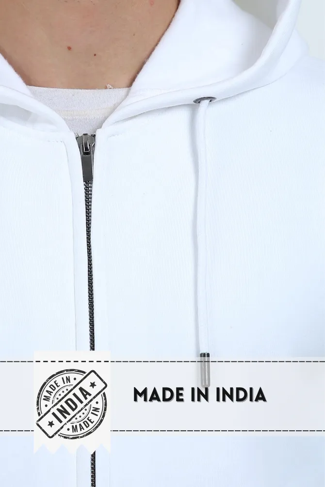 White Zip Hoodie for men