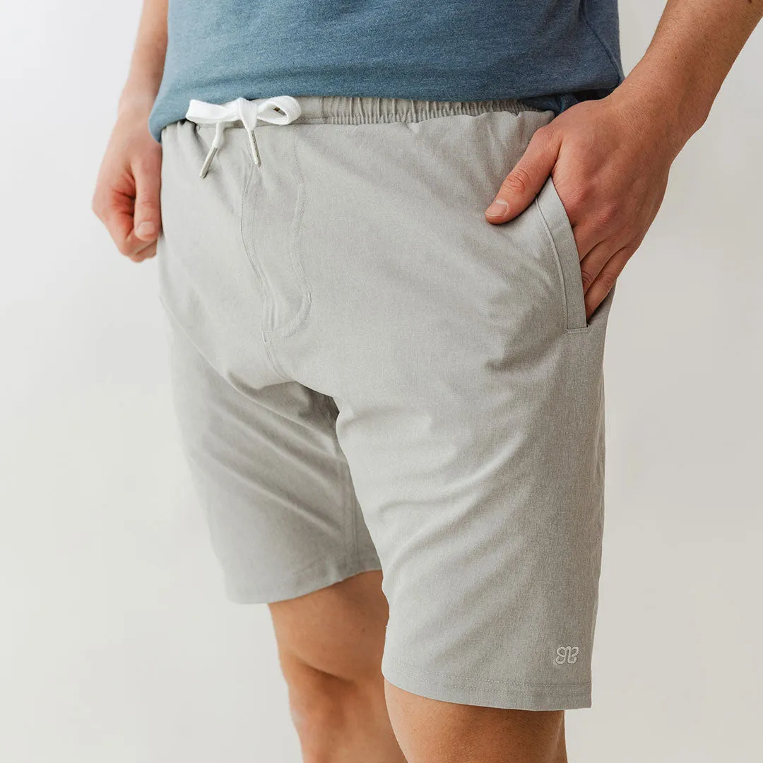 Wind and Sea Shorts, Heather Light Grey